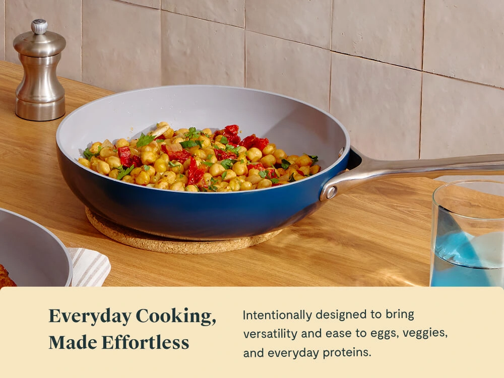 Ceramic Fry Pan - Navy - Tablescape Lifestyle