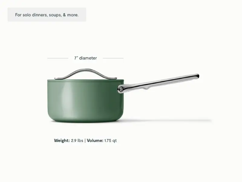 Mini Sauce Pan - Sage - Detail
