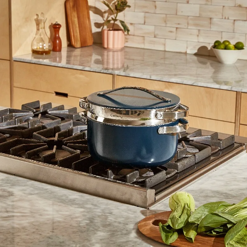 Ceramic Dutch Oven - Navy - with Steamer