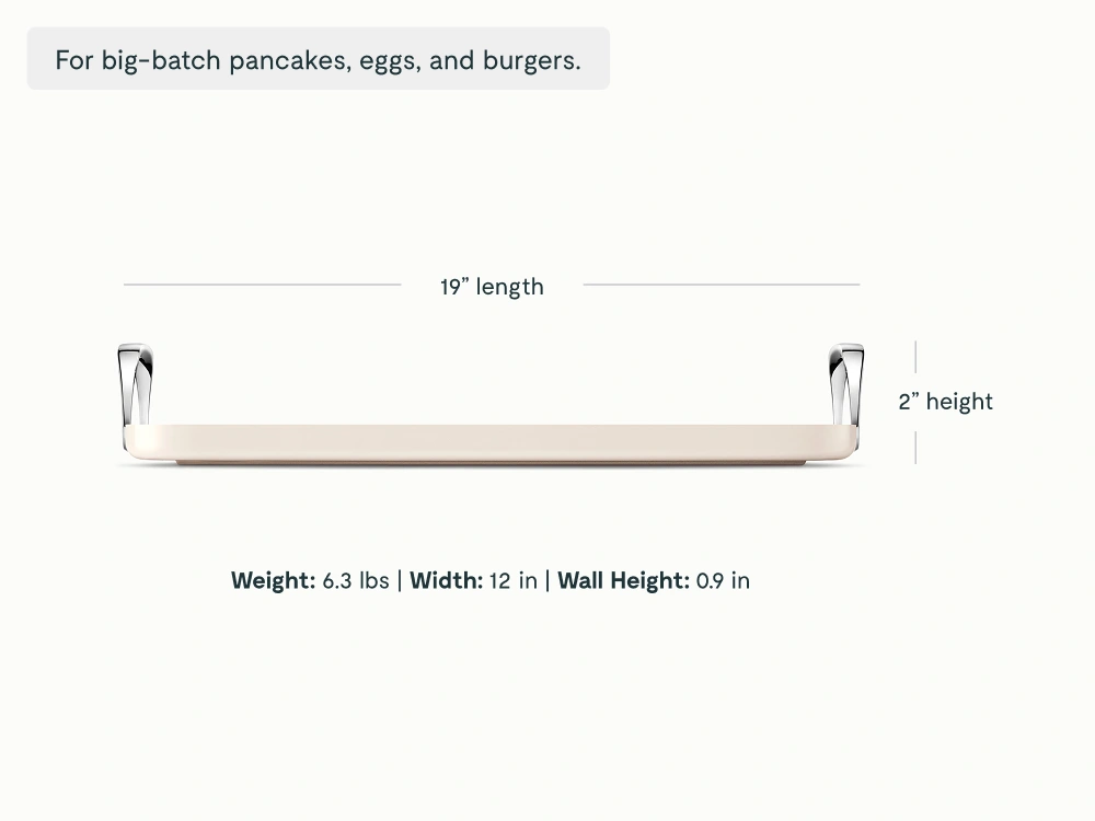 Ceramic Double Burner Griddle - Cream - Detail