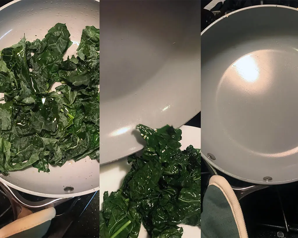 Ceramic Saute Pan - Gray - with kale