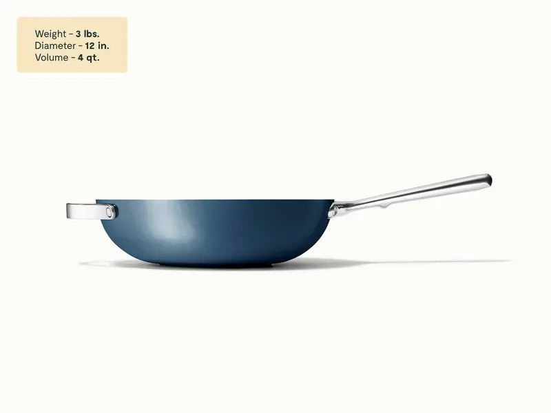Ceramic Stir Fry Pan - Navy - Detail
