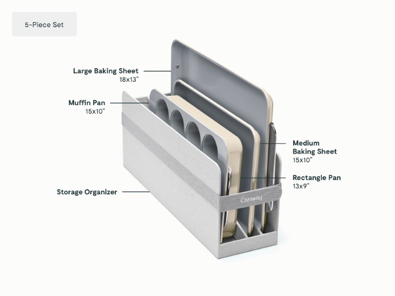 5 Piece Half Bakeware Set - Cream - Detail