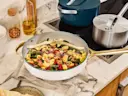 Iconics Glass Lid - Set of 3 - With Mixed Cookware on Stove