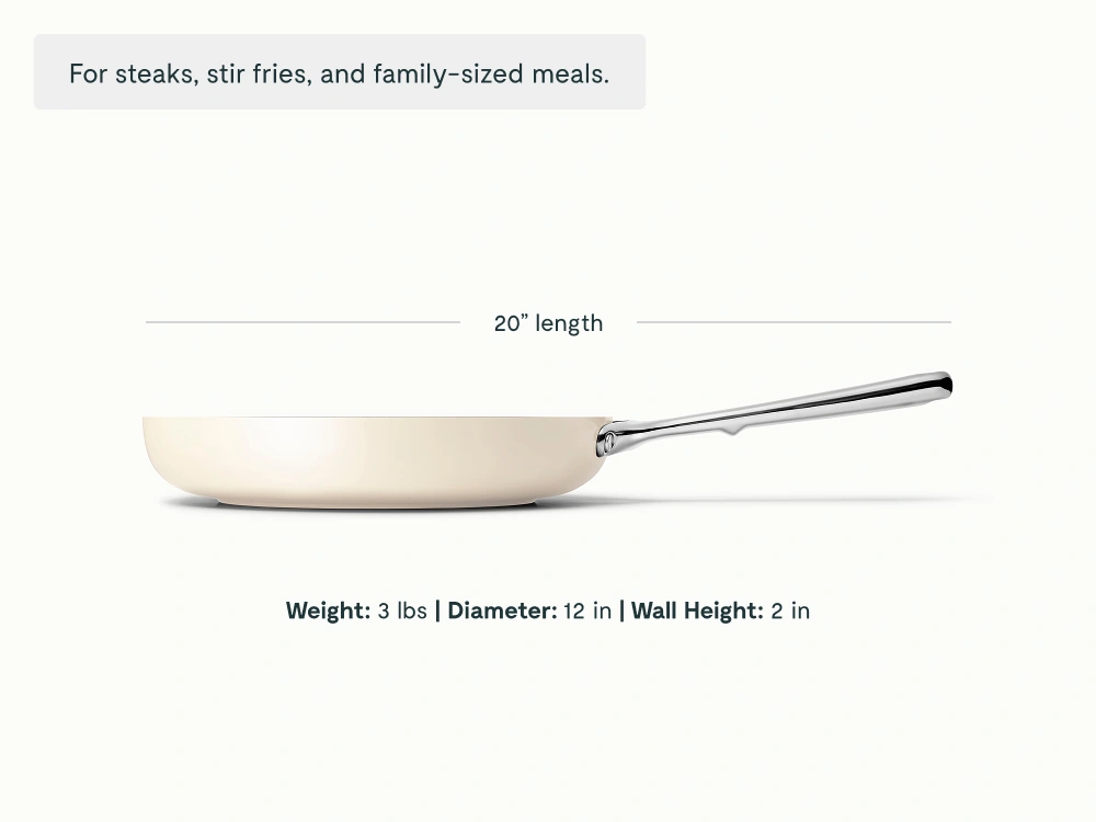 Large Fry Pan - Cream - Detail