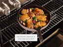 Enameled Cast Iron Large Skillet - Cream - Gas Electric Induction Stove Safe
