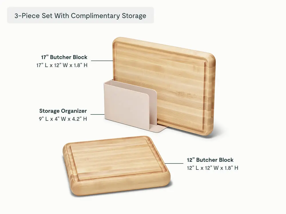 Prep & Serve Butcher Block Set - Maple - Detail