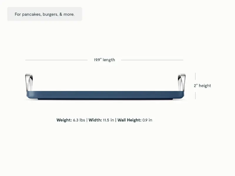 Double Burner Griddle - Navy - Detail