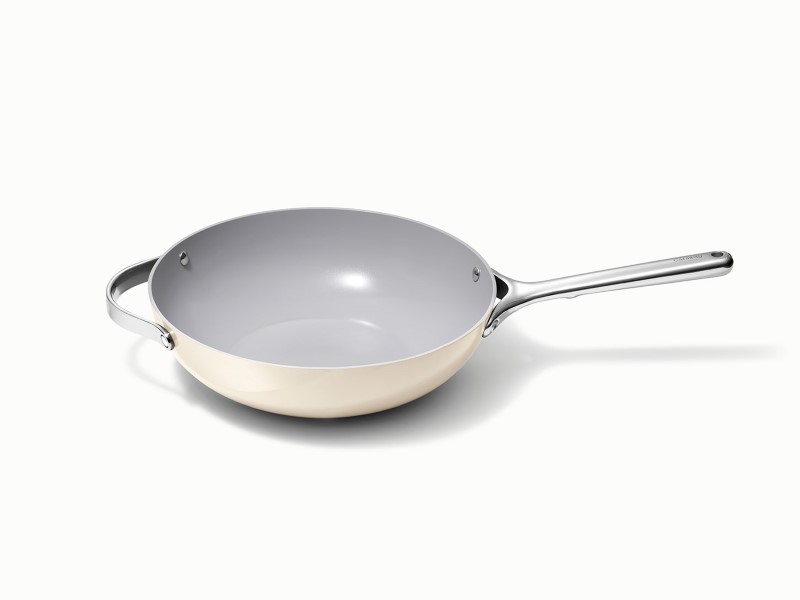 Ceramic Stir Fry Pan - Cream - Hero