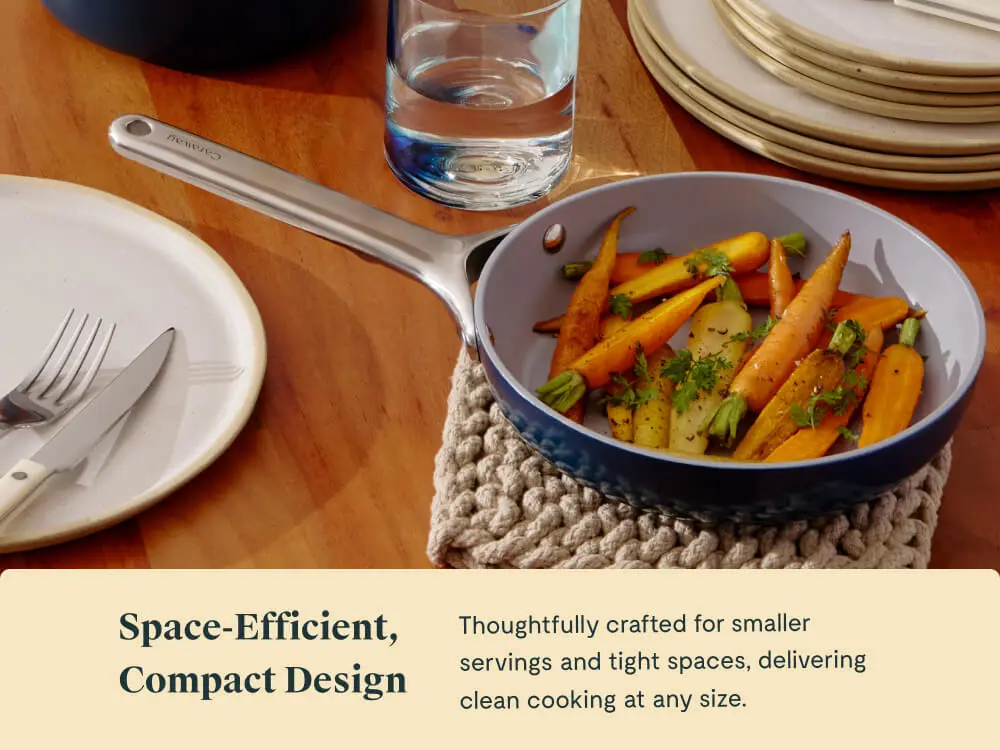 Ceramic Mini Fry Pan - Saute Pan - Navy - Tablescape Lifestyle