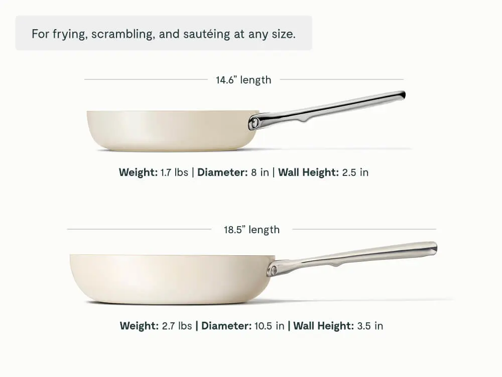 Ceramic Fry Pan Duo - Cream - Detail