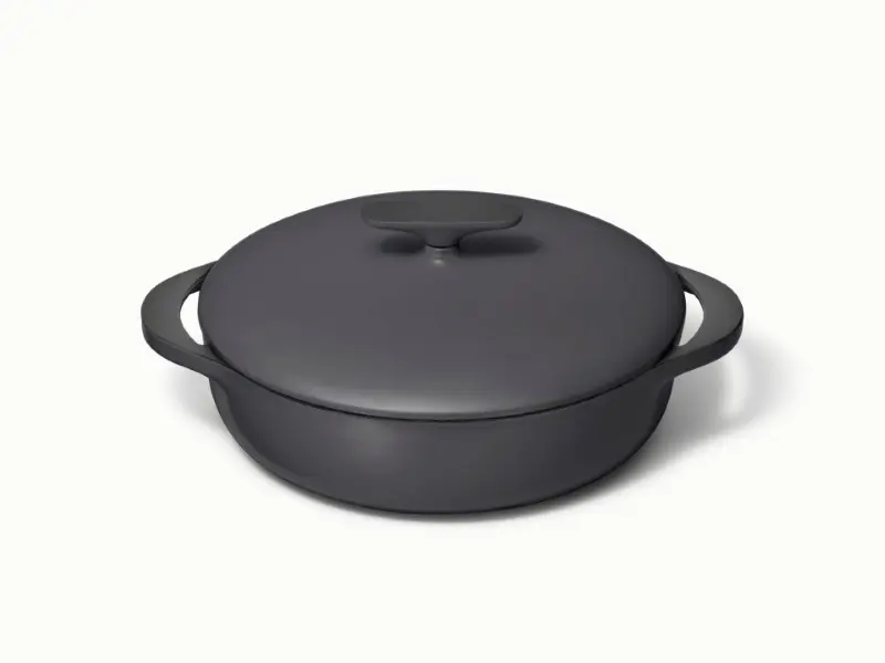 Enameled Cast Iron Braiser - Charcoal - Hero
