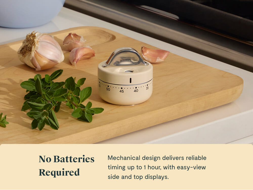 Mechanical Kitchen Timer | 1 Hour Battery-Free Dial Timer | Caraway