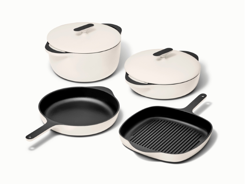 Enameled Cast Iron Set - Cream - Hero