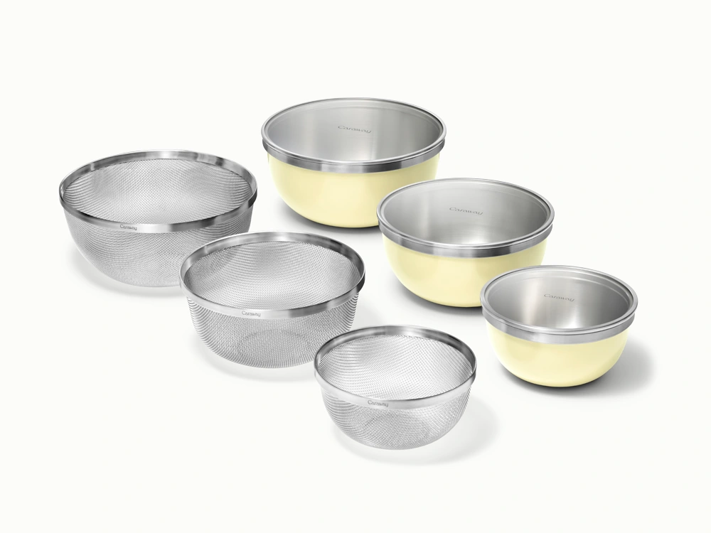 Mixing Bowl and Strainer Set - Butter Yellow - Hero