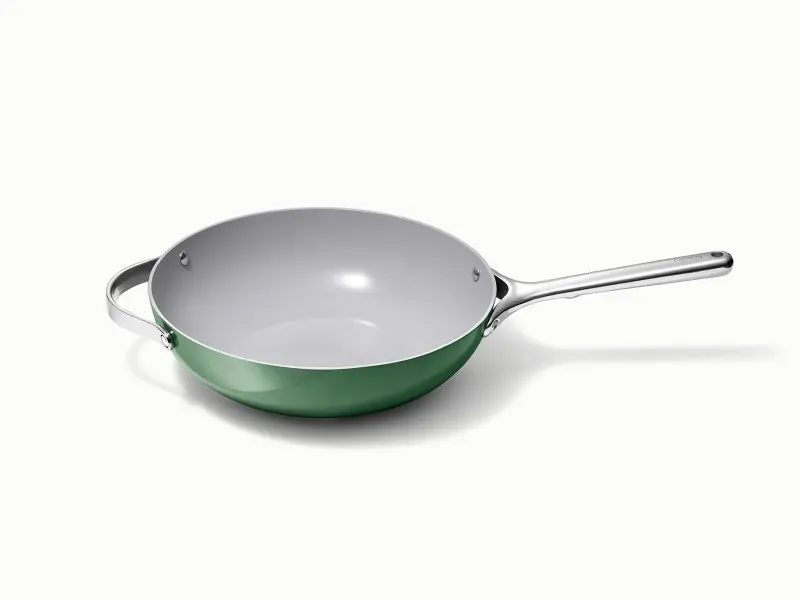 Ceramic Stir Fry Pan - Sage - Hero
