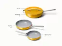 Ceramic Fry Pan Trio - Marigold - Detail