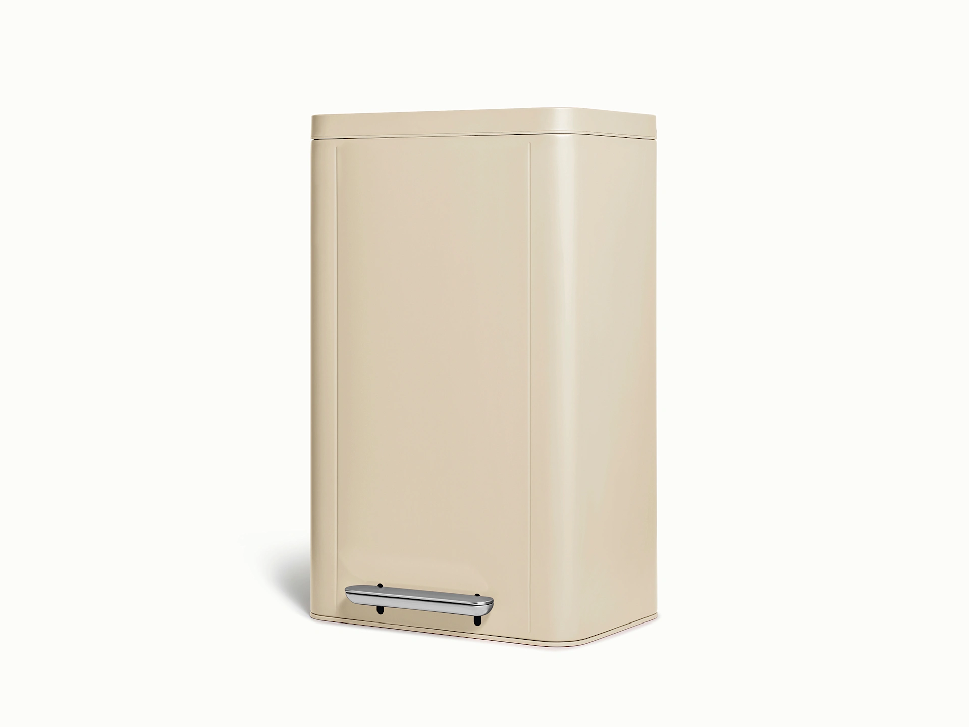 45L Rectangular Step Trash Can - Cream - Hero