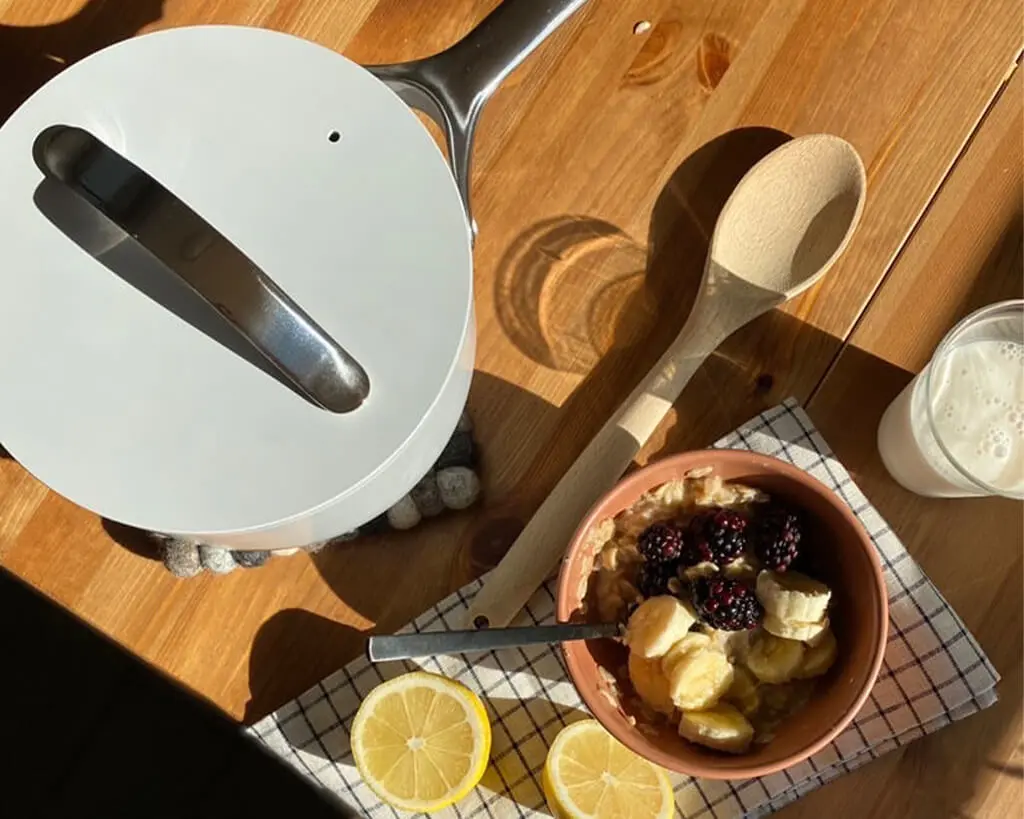 Ceramic Sauce Pan - Gray - Top View