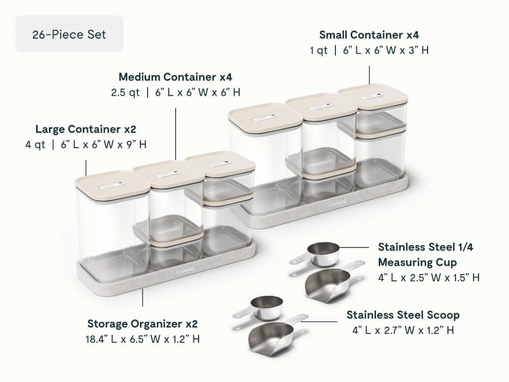 Ultimate Glass Airtight Storage Set - Cream - Detail