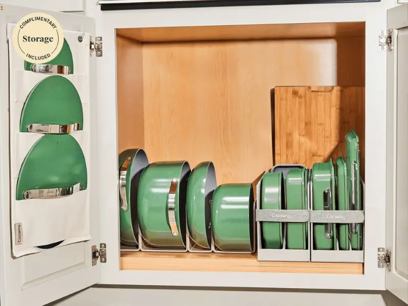 Ceramic Cookware Set - Sage - Complimentary Storage Included