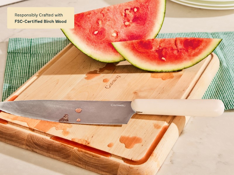 Medium Cutting Board - Wood - Cutting Watermelon