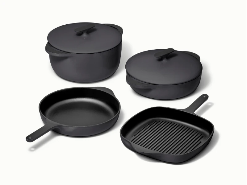 Enameled Cast Iron Set - Charcoal - Hero