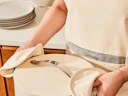 Linen Apron - Cream - With Cream Cookware
