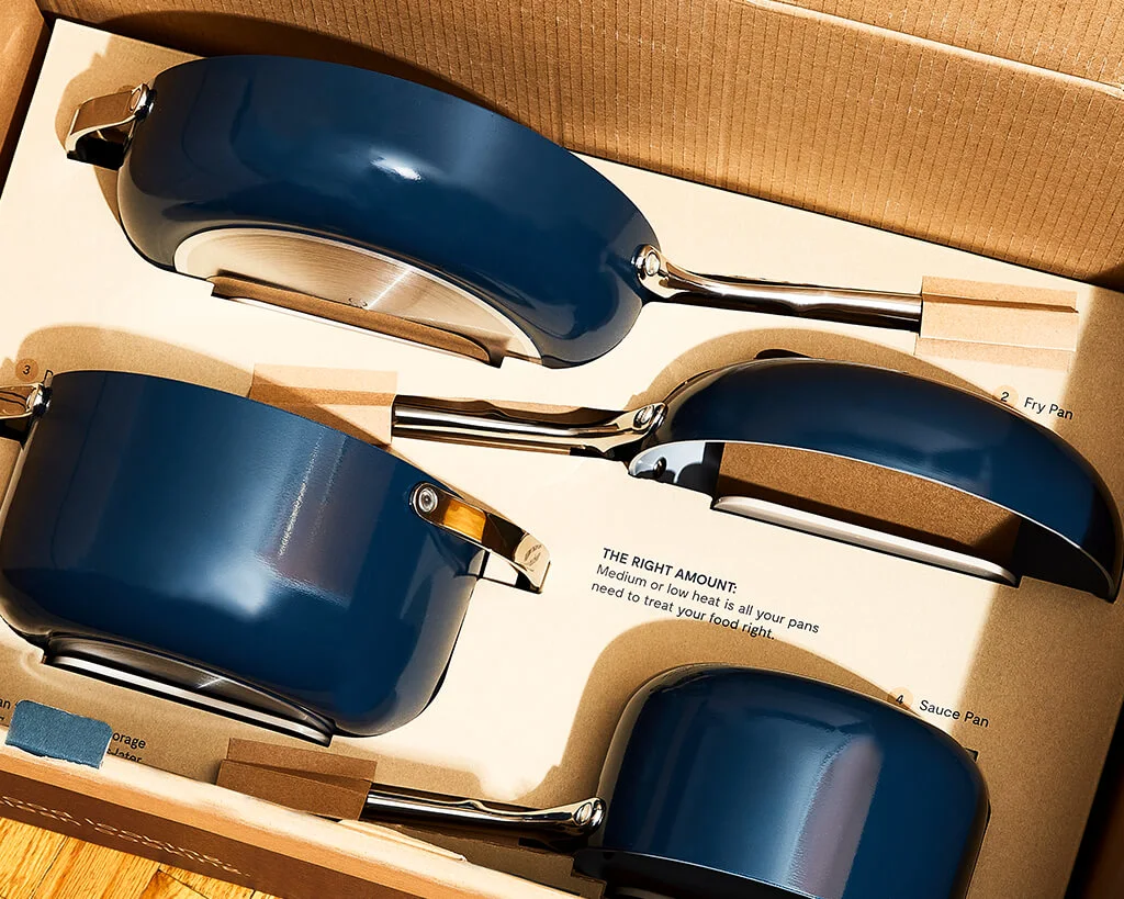 Ceramic Cookware Set - Navy - In Caraway Package