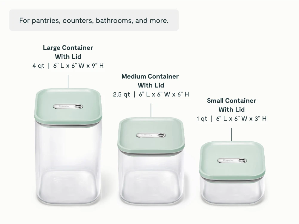 Glass Airtight Container Trio - Light Mist - Detail