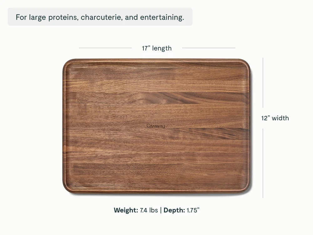 17” Prep & Serve Butcher Block - Walniut - Detail