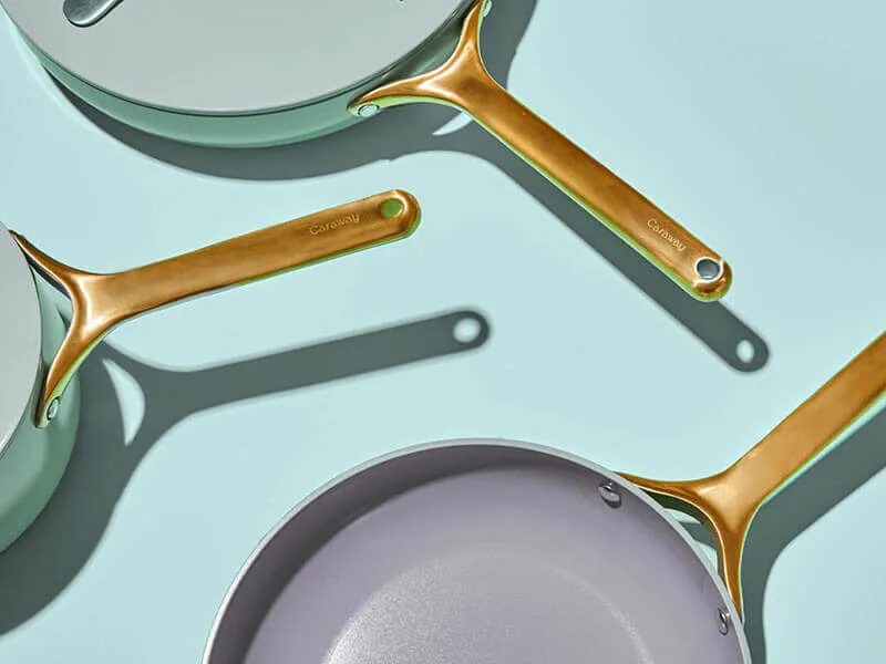 Ceramic Cookware Set - Silt Green - Handles