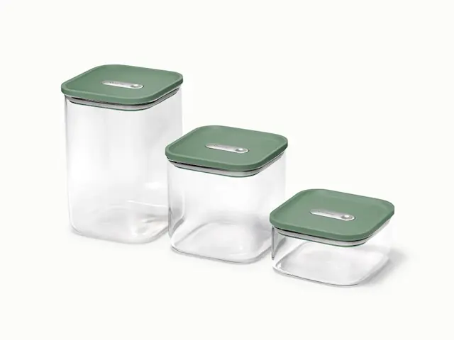 Glass Airtight Container Trio - Sage - Hero