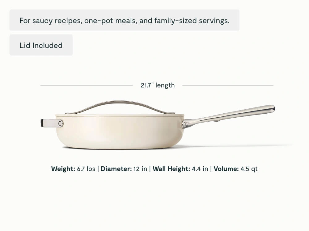 Ceramic Sauté Pan - Cream - Detail