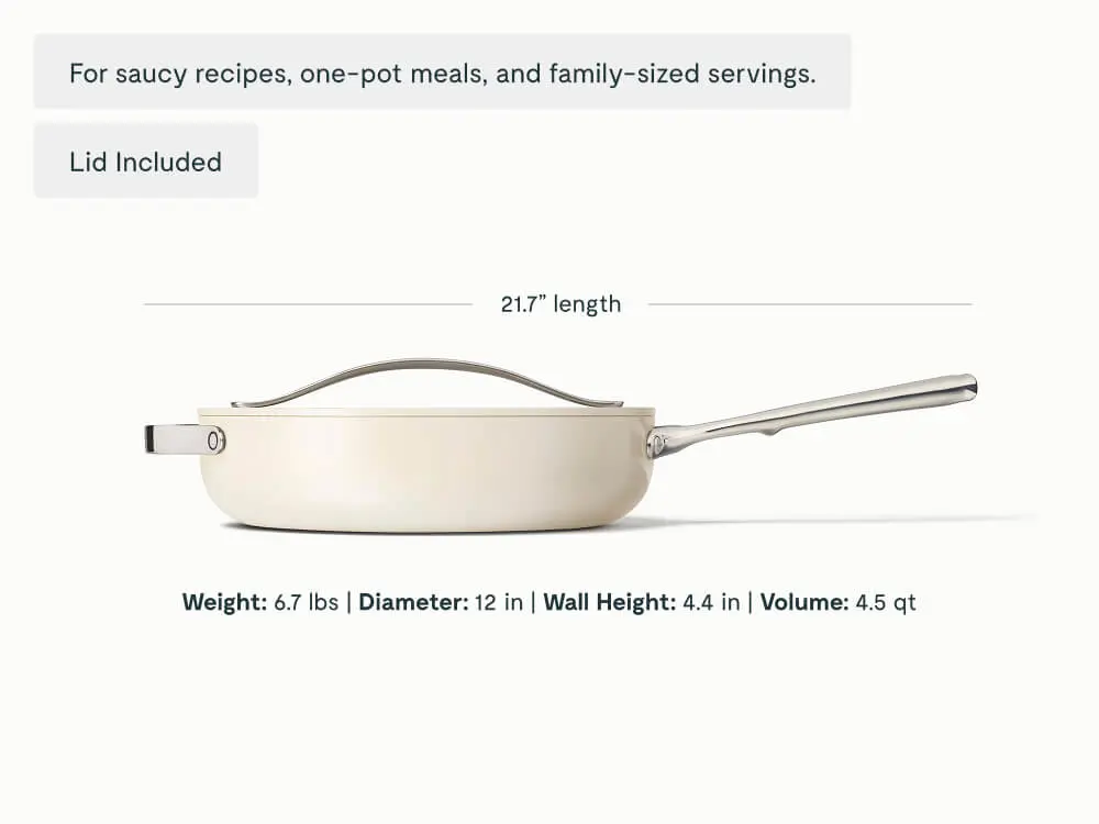 Ceramic Sauté Pan - Cream - Detail