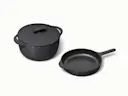 Enameled Cast Iron Skillet & Dutch Oven Duo - Charcoal - Hero