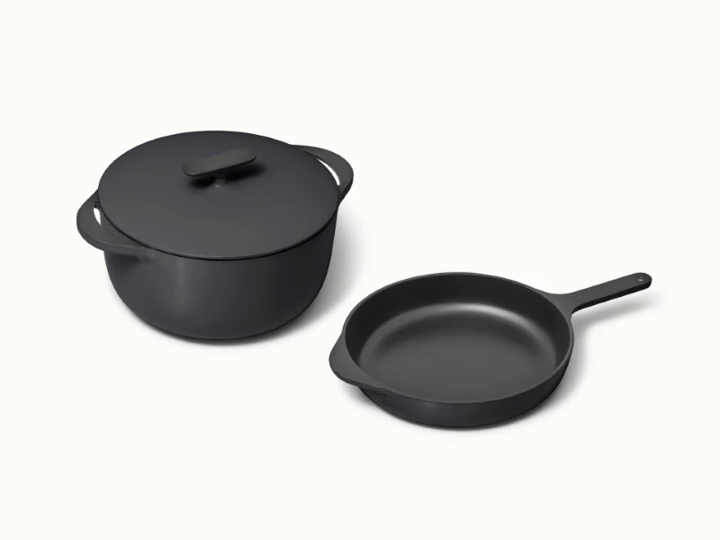 Enameled Cast Iron Skillet & Dutch Oven Duo - Charcoal - Hero