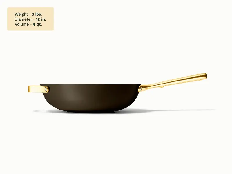 Ceramic Stir Fry Pan - Black - Detail