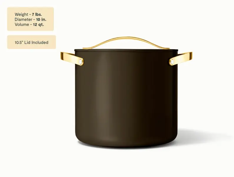 Ceramic Stock Pot - Black - Side