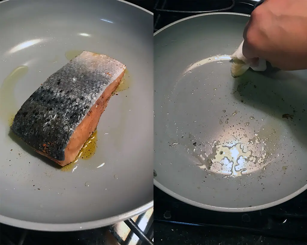 Ceramic Fry Pan - Gray - Cooking Fish