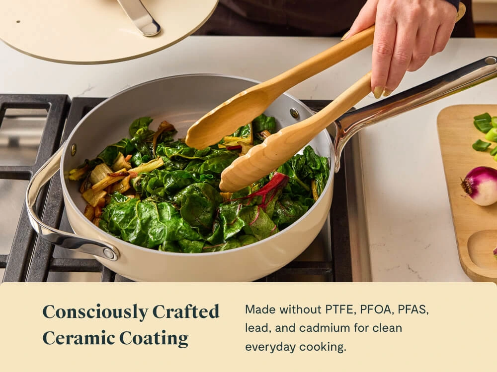 Ceramic Sauté Pan - Stovetop Lifestyle - Consciously Crafted Ceramic Coating