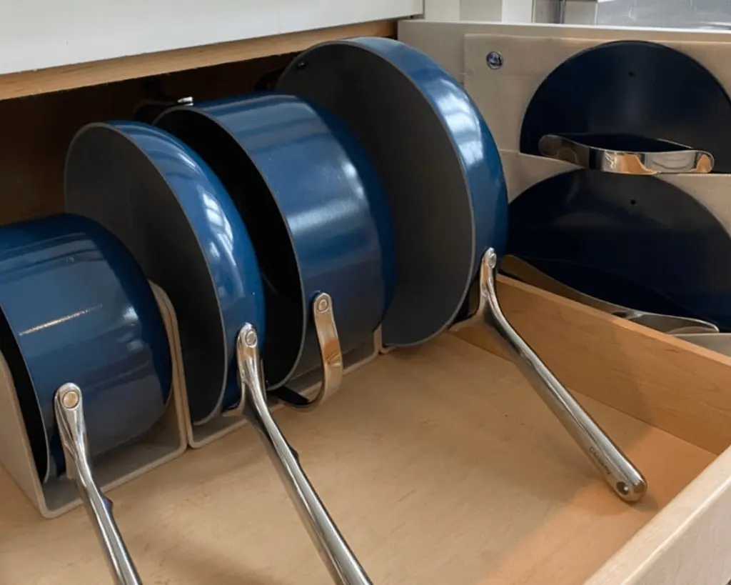 Ceramic Cookware Set - Navy - In Storage Organizer