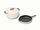 Enameled Cast Iron Skillet & Dutch Oven Duo - Cream - Hero