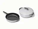Enameled Cast Iron Skillet & Braiser Duo - Gray - Hero