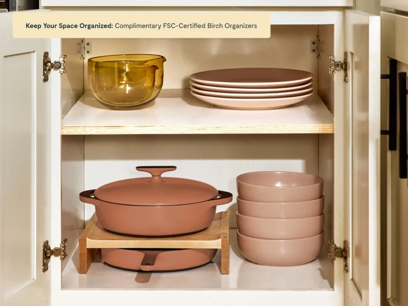 Enameled Cast Iron Skillet & Braiser Duo - Rust - Storage Included