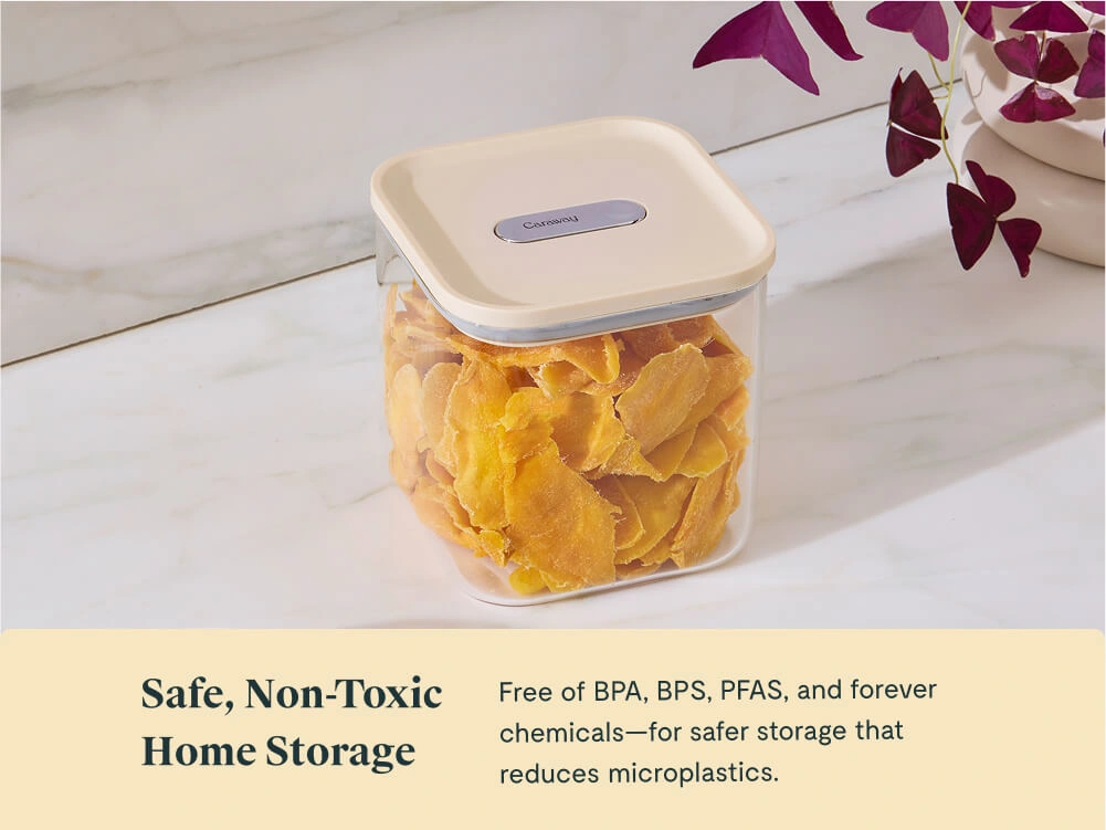 Medium Glass Airtight Container - Cream - Counter Lifestyle