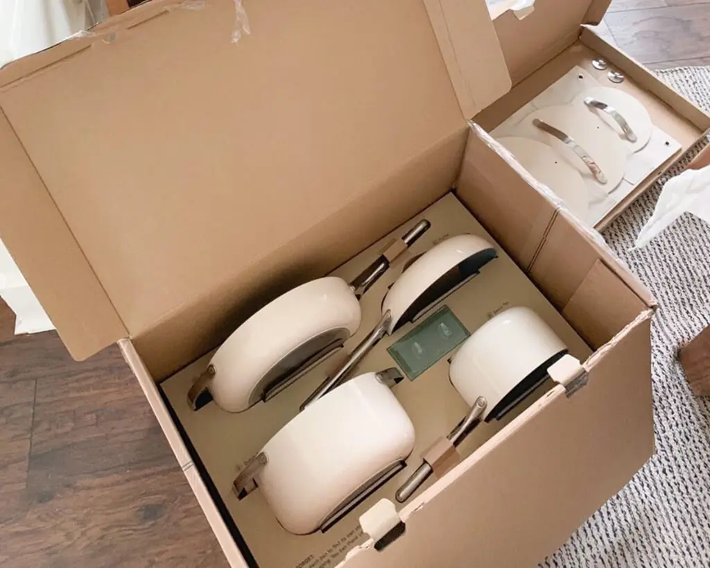 Ceramic Cookware Set - Cream- in caraway package box