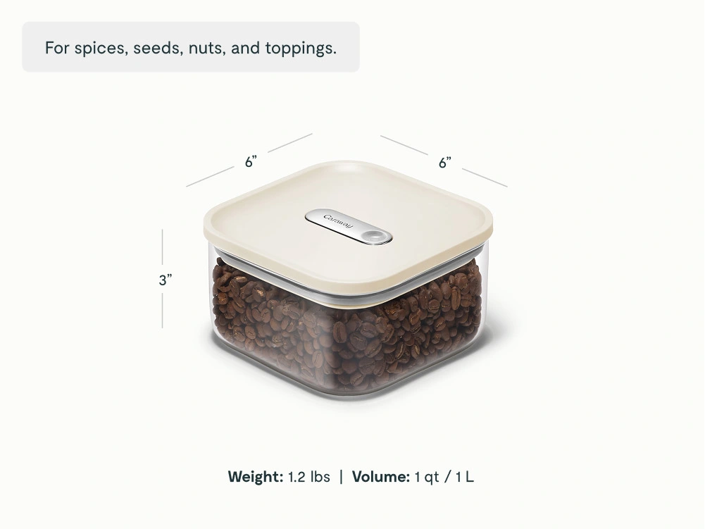 Small Glass Airtight Container - Cream - Detail