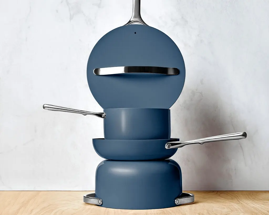 Ceramic Cookware Set - Navy - Stack