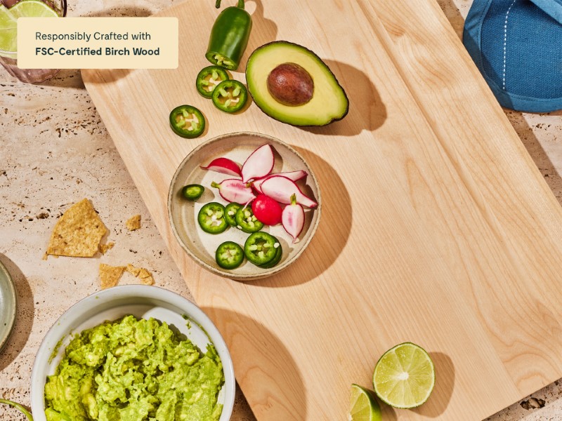 Large Cutting Board - Wood - Prepping Vegetables